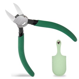 INJOYTEC Wire Side Cutters Clippers 45 Angled Flush Cutters Diagonal Pliers for Flush Cut Plastics Artificial Flowers Zip Tie Cutter for Cable Tie Wire Cutting Tool for Guitar Strings Green