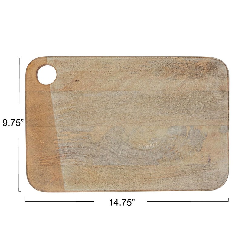 Creative Co-Op Wide Mango Wood Rectangle Cheese and Cutting Board