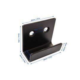 NOVSINO Stainless Steel Flat J Hooks Hanger, Ceramic Tile Billboard Display Board Holder Wall Mount Heavy Duty Hook Brackets Black, Pack of 10