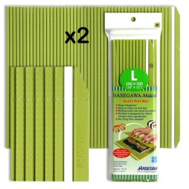 Hasegawa SET of 2 Japanese 12" x 10" PRO Grade Plastic Sushi Rolling Mat (LARGE) JAPAN