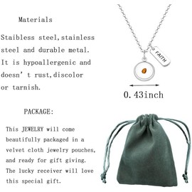 KJWLOP Mustard Seed Charm Bracelet Necklace Christian Gift Religious Inspirational Jewelry Themed Jewelry for Friend Family Faith Gift (Mustard seed NS)