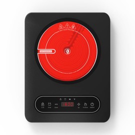 GIHETKUT Single Burner Electric Cooktop,110V 1800W Electric Stove Top with LED Touch Control,10 Power Levels, 4 hTimer, Safety Lock,single electric burner Overheat protection