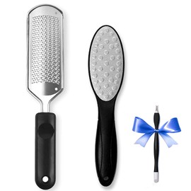 Pediküre Fußpflege Set, Hornhauthobel Fussfeile, Edelstahl-Fußraspel und doppelseitige Fußfeile Entferner, mit Ergonomischem Griff