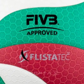 Balón Voleibol Molten V5m5000 Flistatec Piel Sintética No. 5 Blanco/verde/rojo