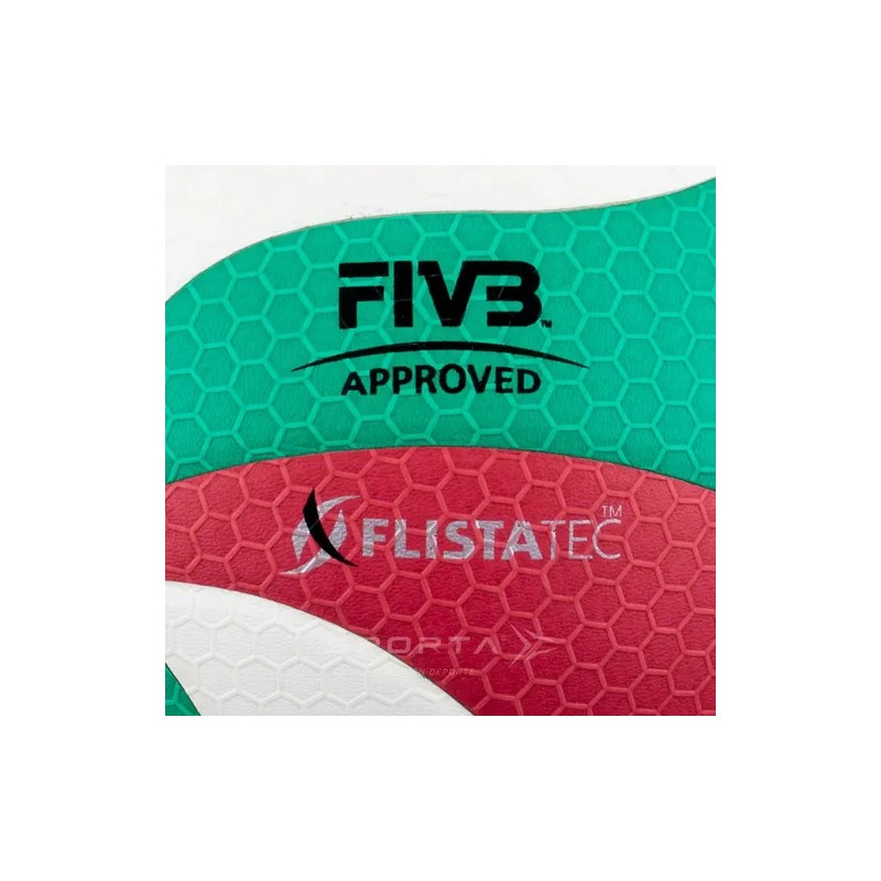 Balón Voleibol Molten V5m5000 Flistatec Piel Sintética No. 5 Blanco/verde/rojo