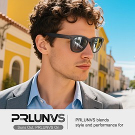 PRLUNVS Polarized Sunglasses for Mens Womens - Fashion Men Sun Glasses Shades for Driving Golf Fishing Lightweight UV Protection