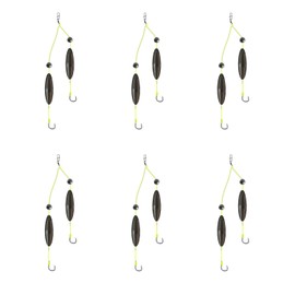 AMHDV Anti-Bottom Double Hooks, Pre Tied Fishing Hook with Floats (6pcs, 6#)