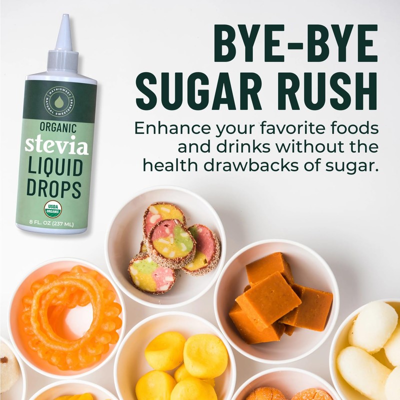Organic Stevia Liquid Drops, 8 fl oz, Liquid Stevia Sweetener