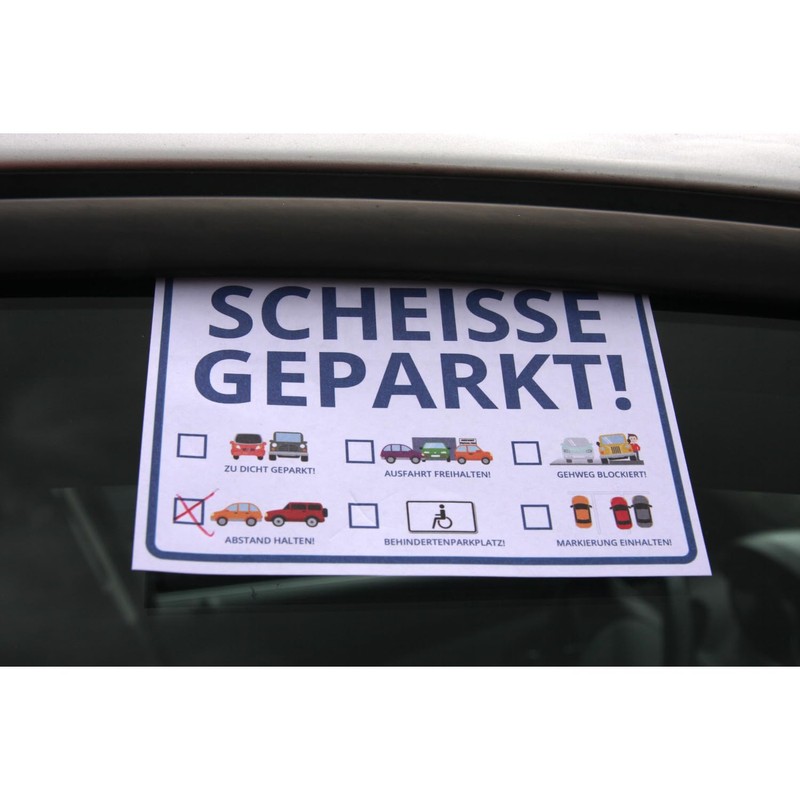 trendaffe Scheisse Geparkt! (German language) Comic Edition Windscreen Notepad, Set