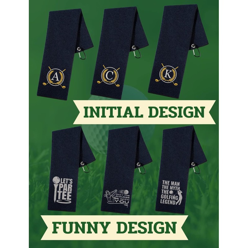 CybGene Golf Towels Gift, Monogrammed Golf Towels for Golf Bags