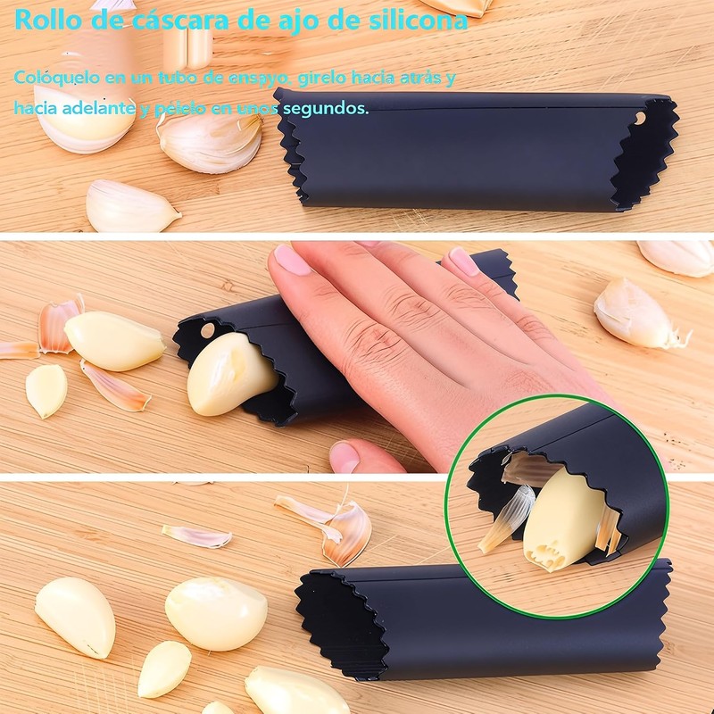 Triturador de Ajo de Tres Piezas, Acero Inoxidable 430