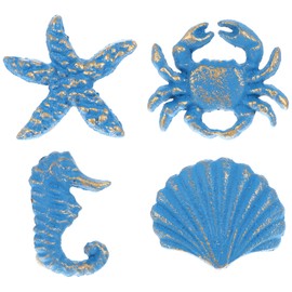 DOITOOL 1 Set Vintage Sea Creature Cast Iron Drawer Handles Cabinet Furniture Creative Seahorse Starfish Crab Shell