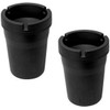 Small Bucket Ashtray, Pack of 2 - Black Plastic, Ideal