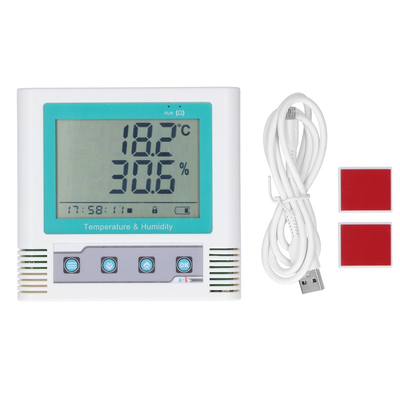 Digital Temperature Recorder Builtin HighAccuracy Sensor USB LCD Humidity Data