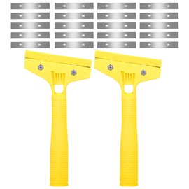 2 PCS Wallpaper Scraper Scraper Tool Heavy Duty Wall Non Slip Soft Grip Scraper Tool Durable Effortless Removal of Wallpaper Floor Tiles and Stubborn Materials Comes with 20 Blades
