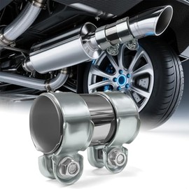 Exhaust Clamp Stainless Steel Pipe Connector Diameter 50 x 95 mm Double Clamp Exhaust System Exhaust Pipe Connector Exhaust Universal Exhaust Pipe Clamp