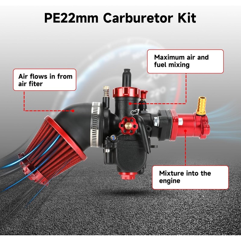 PE22 Carburetor Carb Throttle Assembly Main Jets Kit Compatible with