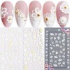 Nail Stickers Set of 3 Nail Stickers Hollow 5D Flower