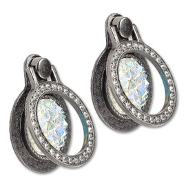 [2 Packs] Gemstones Glitter Bling Bling Phone Ring Holder, Sparkle Phone Ring Grip Artificial Diamond Stand,Rhinestone Cell Finger Ring for Phones,Pad