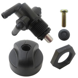 New Version 7052161 Fuel Tank Valve Petcock 3 Way & Knob NUT Replacement For 2002 Polaris LUH 6X6 PPS, Replaces 5432559, Black
