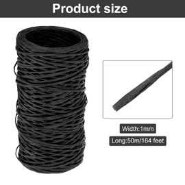 MECCANIXITY Floral Wire 164ft/50m 1mm Vine Bind Wire Rustic Craft Wrapping Metal Wire for Flower Bouquet Wreath Making, Black