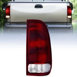 Nilight Taillight Assembly Compatible with Ford 1997 1998 1999 2000 2001 2002 2003 2004 2005 2006 2007 F150 Styleside F250 F350 F450 F550 Super Duty Dark Red Rear Lamp OE Style