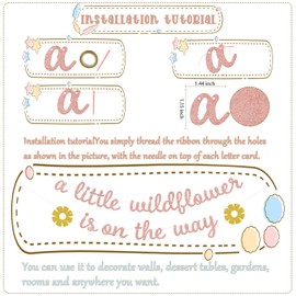 A Little wildflower is on the Way Banner Flower Baby Shower Decorations, Floral Theme Gender Reveal Baby Shower Party Decorations Rose Gold