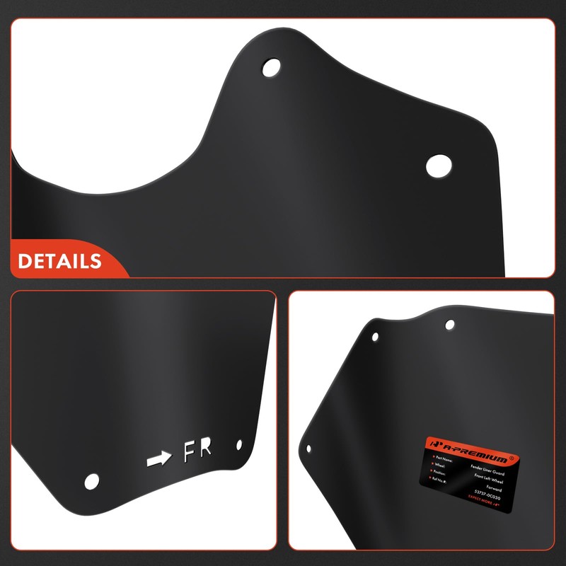 A-Premium Splash Guards Fender Liner Shields Compatible with Toyota Tundra