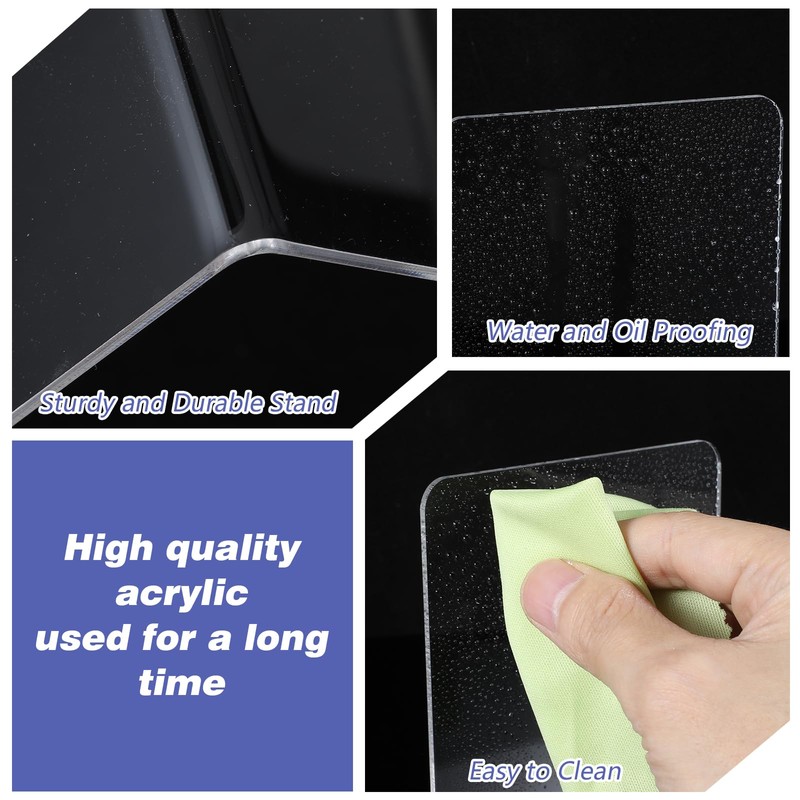 16 Pcs Bookends Clear Acrylic Bookends for Shelves Heavy Duty