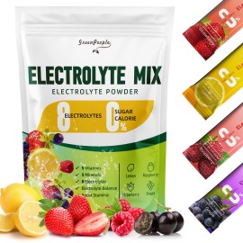 GreenPeople Electrolytes Powder Hydration 16 Packets Sugar Free Recovery Electrolyte Drink