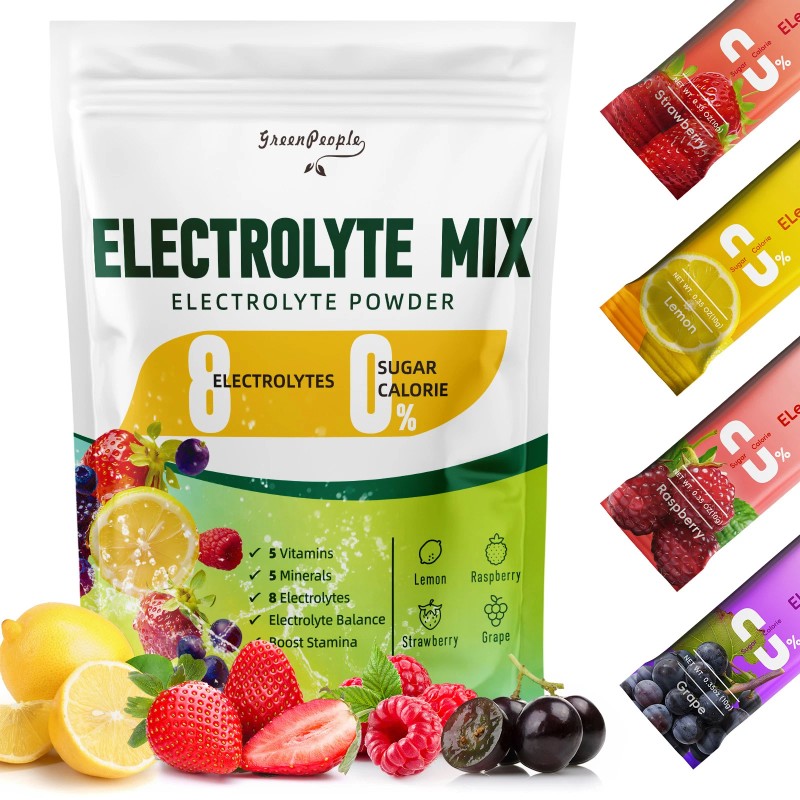 GreenPeople Electrolytes Powder Hydration 16 Packets Sugar Free Recovery Electrolyte