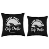 Crop Dusting: Certified Crop Duster - Farmer Throw Pillow