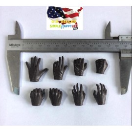 VStoys 1/6 scale female BROWN gloved gun hold hands for 12" figure Phicen worldbox USA