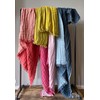 JOWOLLINA Doubleface Plaid Bed Throw Linen Stonewashed (Mustard Yellow, 135