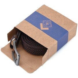 GALLERY SEVEN Woven Elastic Braided Belt For Men - Fabric Stretch Casual Belt - Brown - Medium (36-40")