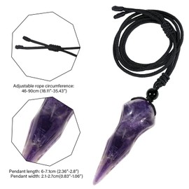 mookaitedecor Raven Skull Crystal Pendant Necklace, Gothic Carved Animal Bird Skeleton Stone Necklace Crow Skull Pendant with Adjustable Rope, Stone Gemstone amethyst stone gemstone