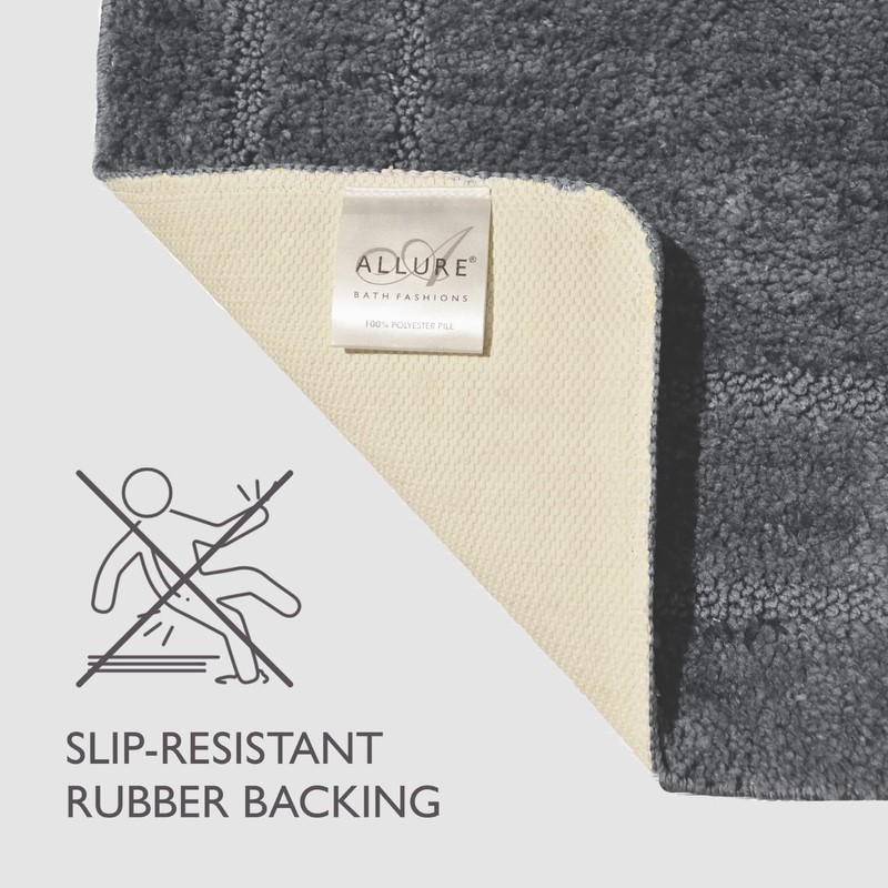 Allure Non Slip Bath Mat Set 2 Piece Bath and