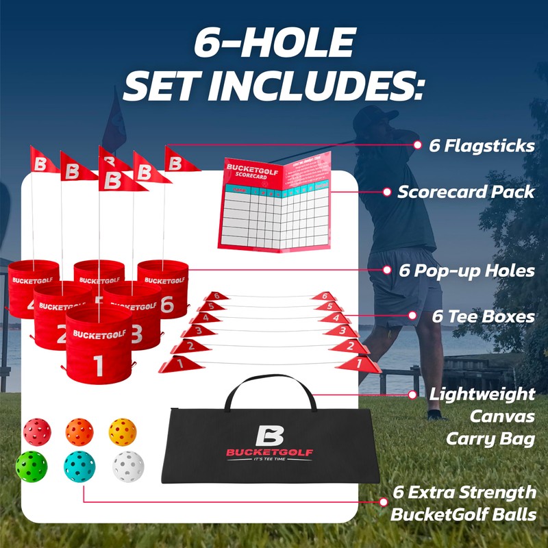 bucketgolf Game The Original Ultimate Backyard Lawn Golf Game for