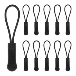 PATIKIL 2.6 Inch Zipper Pulls Replacement, 50 Pcs Nylon Cord Extension Zipper Pull Tab Tags for Handbag Backpacks Jackets Luggage Purses, Black