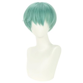 WAVELNM Light Green Wigs Short Straight Mint Green Wig Cosplay Wig Daily Halloween Costume Synthetic Wigs