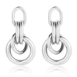 Apsvo Chunky Gold Earrings For Women, Gold Knot Geometric Dangle Earrings Trendy, Brass, No Gemstone