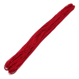 [Machida Suten] Pure Silk Fine Braided Braided Cord (16 Strands) (Thickness Approx. 0.04 inch (1 mm) / 11.8 ft (30 m) Beads / Japanese Clothing Accessories/Handicraft/Silk Cord (6 Red)