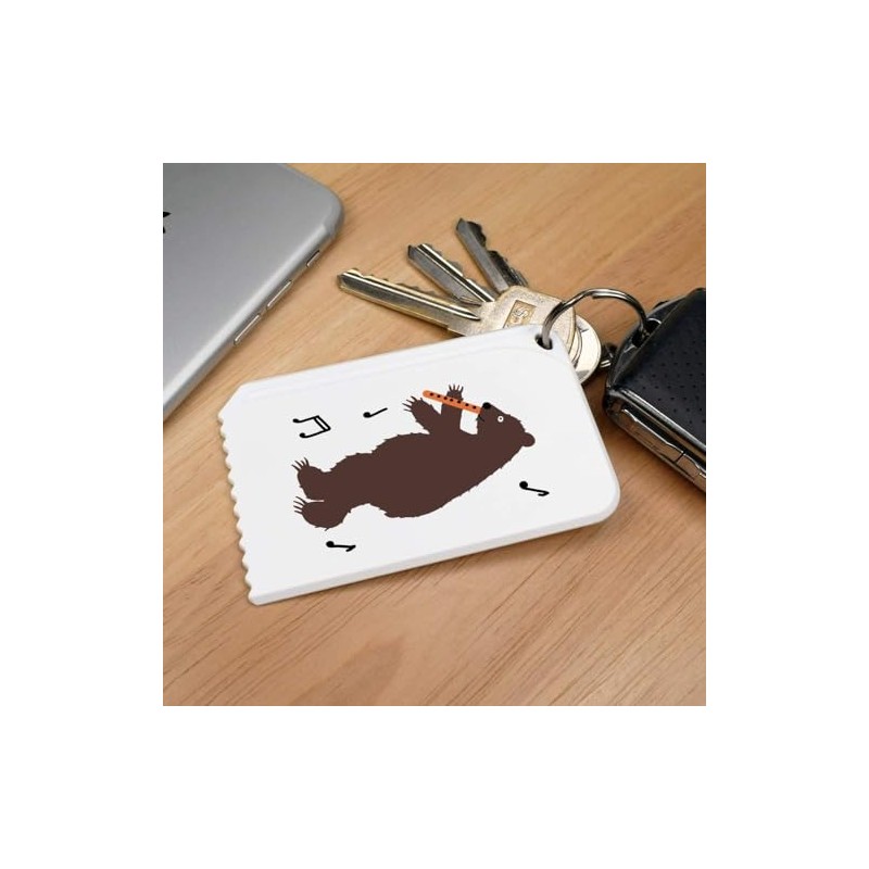 Azeeda 'Flute Playing Grizzly Bear' Plastic Ice Scraper (IC00036452)