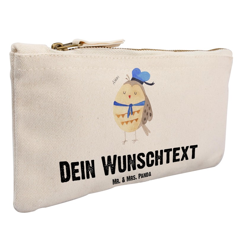 Mr. & Mrs. Panda Personalisierte Schminktasche Eule Matrose Größe S