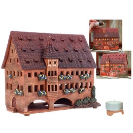 Midene Ceramic Art Tealight Candle Holder Room Decoration Handcrafted Collectible Miniature Aroma Light House Heilige-Geist-Spital House in Nurnberg, Germany B260AR