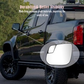 Left Driver Side Heated Mirror Glass Fit for 2015-2022 Chevy Colorado for GMC Canyon Convex Mirror Glass‎ w/Holder Replace 23191160
