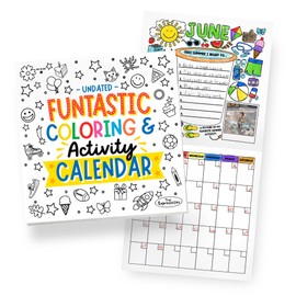 Tiny Expressions Kids Calendar Undated - Funtastic Coloring and Activity Calendar for Kids - 12 x 12 Inches, Customizable for 2024 or 2025 - Educational and Interactive Use at Home and School
