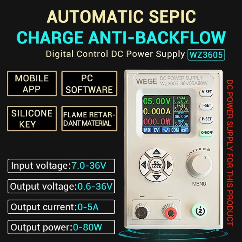 Fahgaer WZ3605 Anti-Backflow Adjustable Digital Control DC Power Supply Buck-Boost