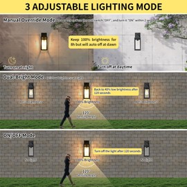 Kainozoic Motion Sensor Dawn to Dusk Outdoor Sensor Light Fixture Anti-Rust Exterior Wall Lighting Waterproof Outdoor Wall Lantern for Porch Patio Front Door Garage