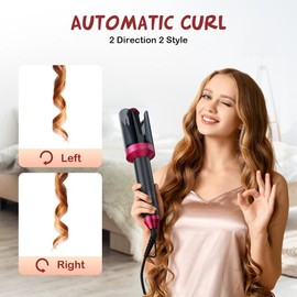 VYLTO Automatic Curling Iron Curling Wand, Auto Hair Curler with 1 inch Ceramic Ionic Barre, 4 Gears Heating Temperatures, Auto Shut-Off and Anti-Scald, Fast Heating for Hair Styling-D22